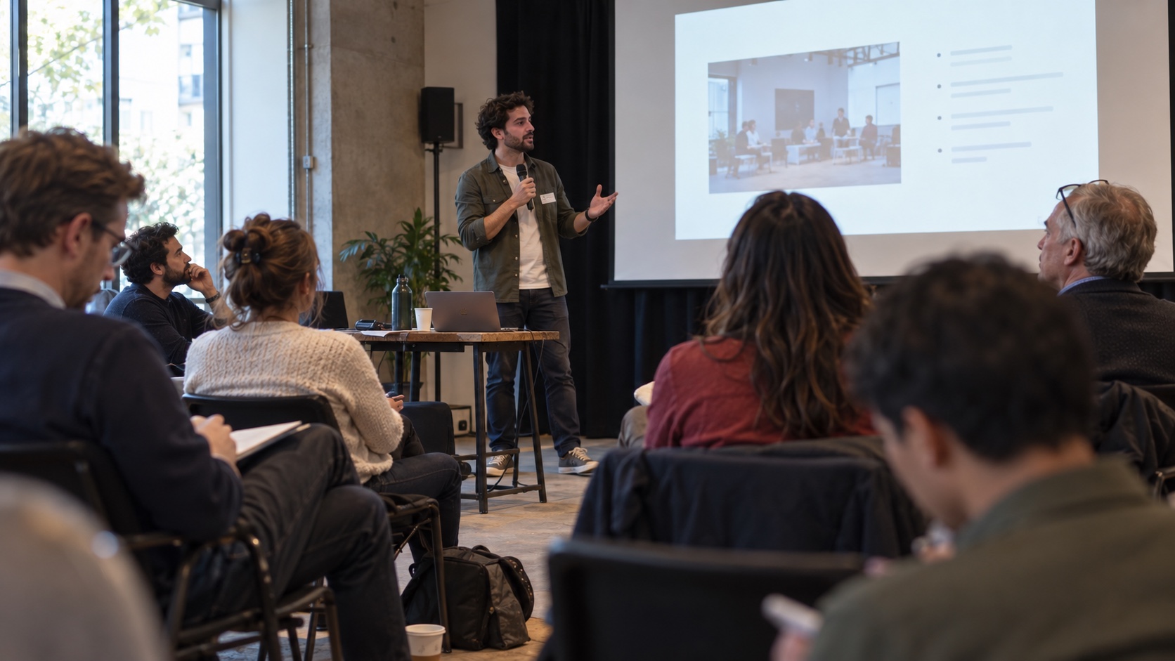 Pitch session format example: founder presenting to investors